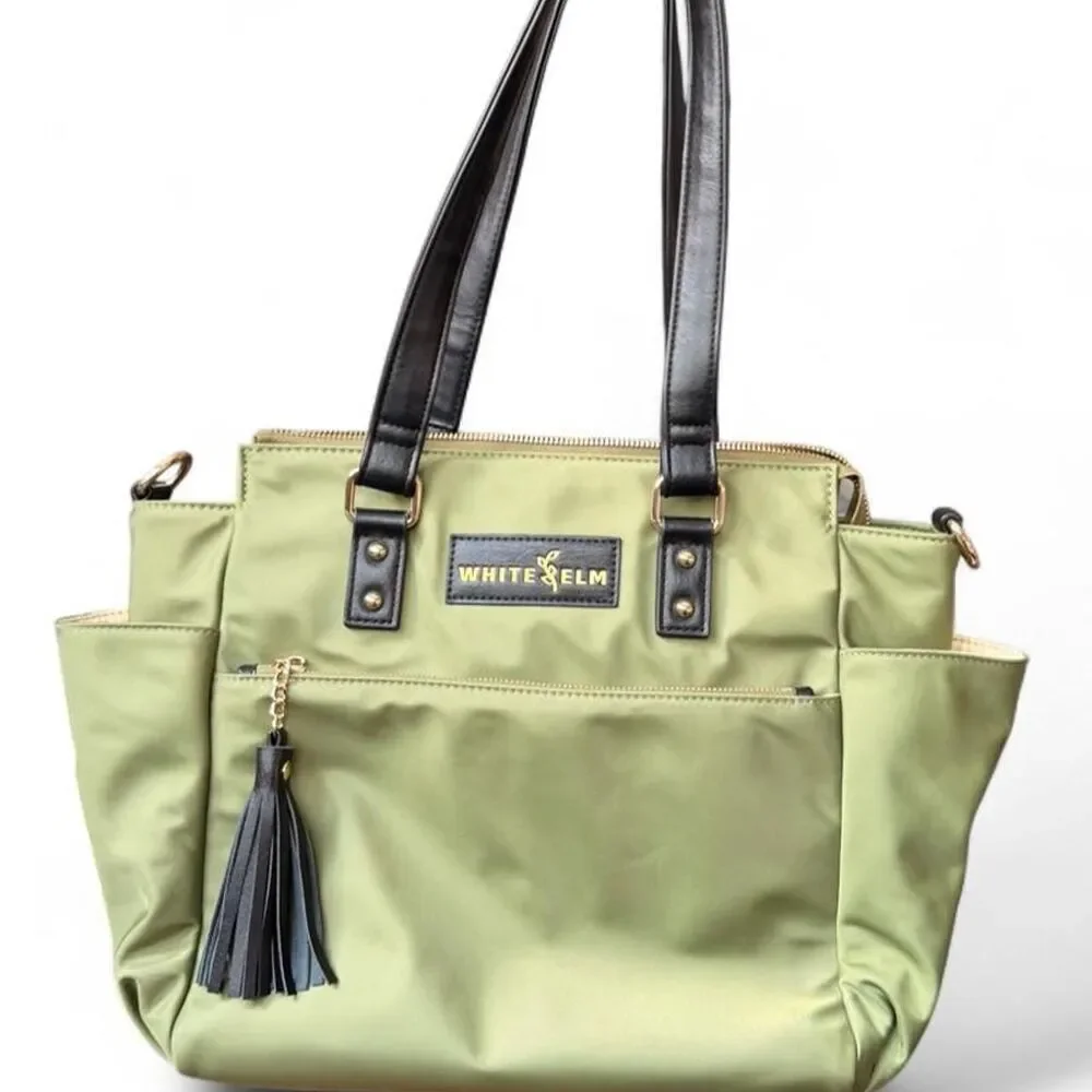White Elm Gemini Mini Convertible Backpack Tote Olive Green Black 3 Way Bag